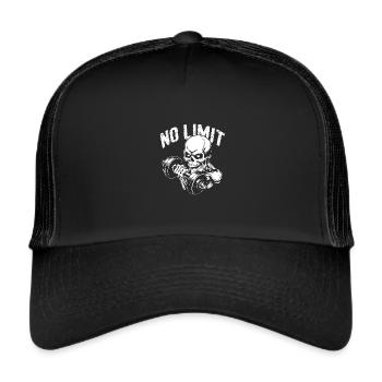 Bodybuilding Skull Workout and No Limit - Trucker Cap - black/black - Front