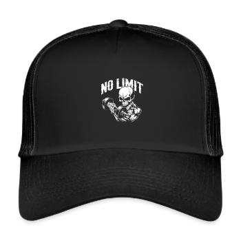 Bodybuilding Skull Workout and No Limit - Trucker Cap - black/black - Front