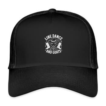 Chèvres et danse en ligne Chèvre drôle avec Stetson - Casquette trucker  - noir/noir - Devant