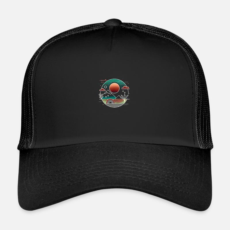 Coucher de soleil comme si l’IA le faisait Casquette trucker 