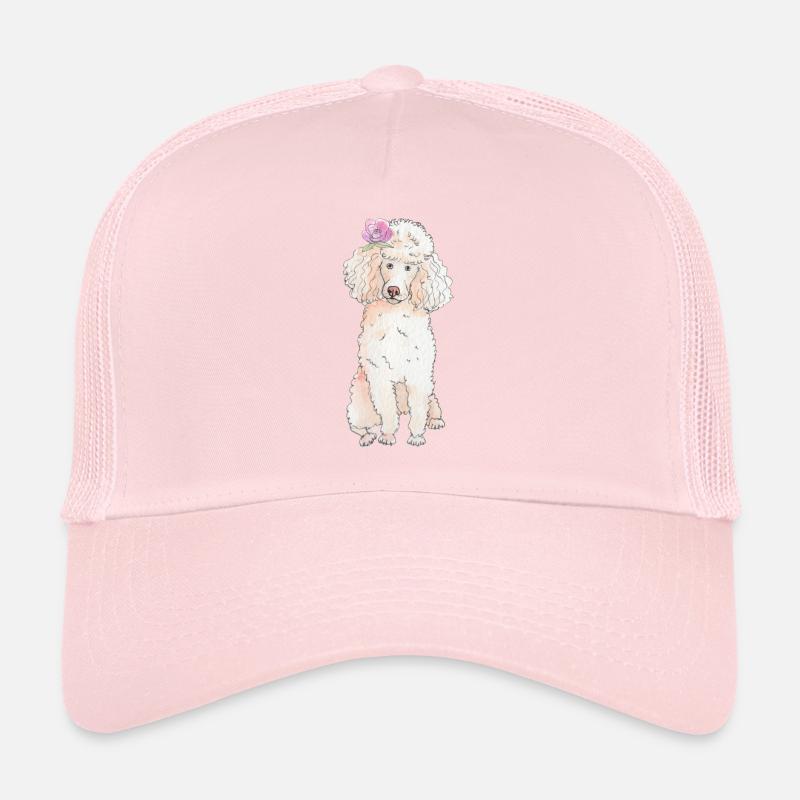 Poodle with flower Trucker Cap