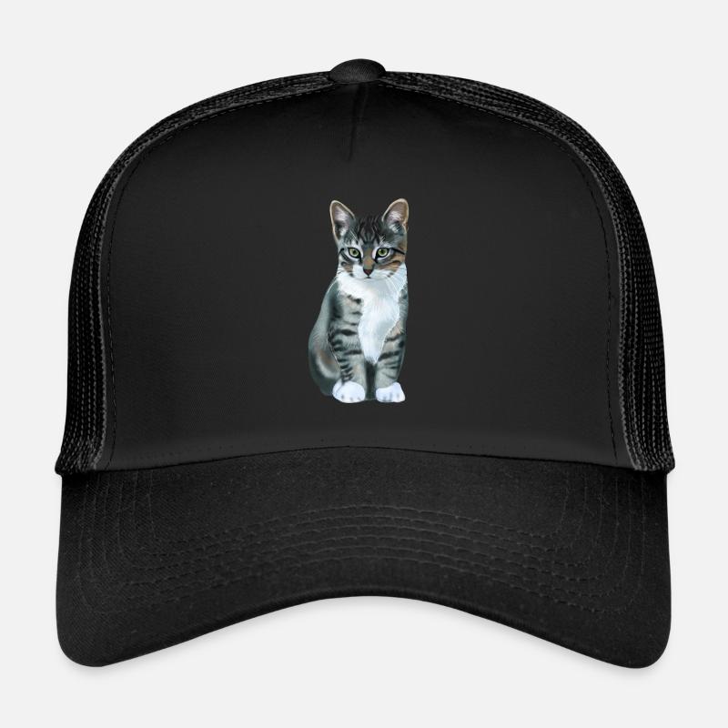 chat gris Casquette trucker 