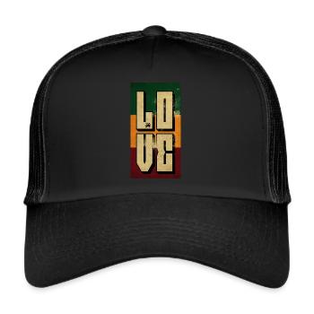 Love Rastafari - Trucker Cap - black/black - Front