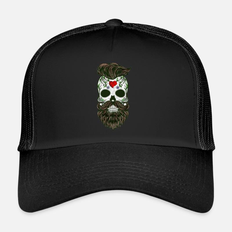 Crâne barbe coeur hipster crâne design de mode Casquette trucker 