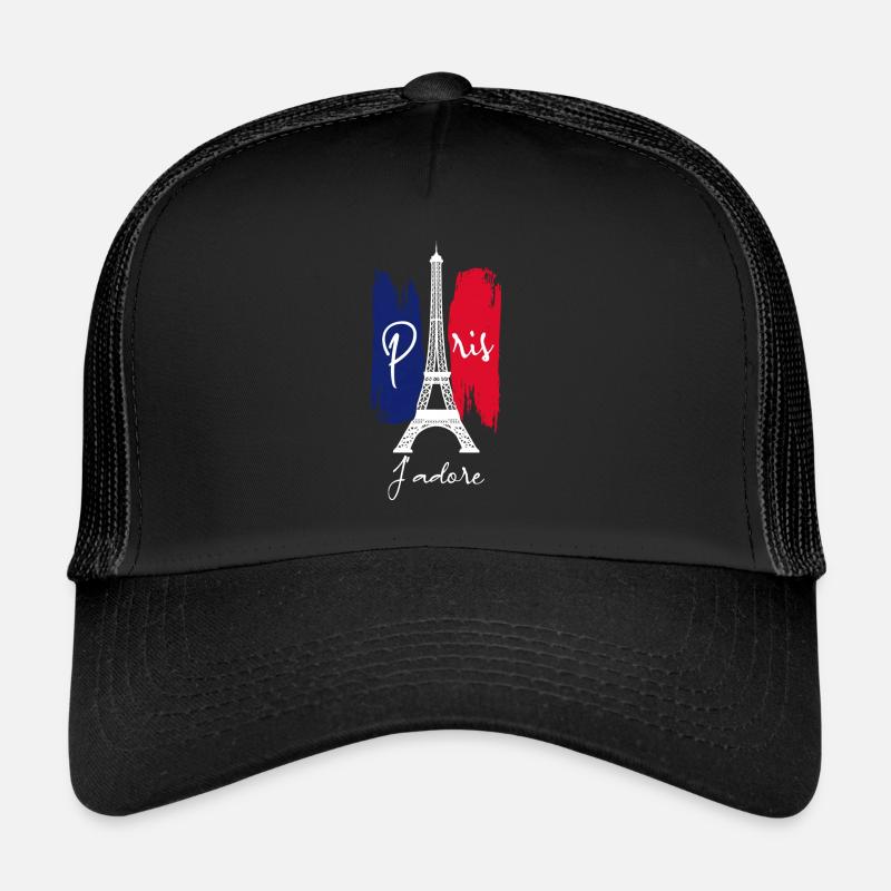 Paris J'adore - Casquette trucker  - noir/noir