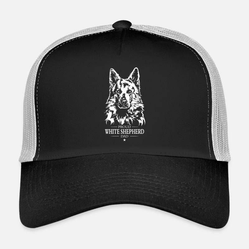 White Shepherd Dad Weißer Schäferhund Wilsigns Trucker Cap
