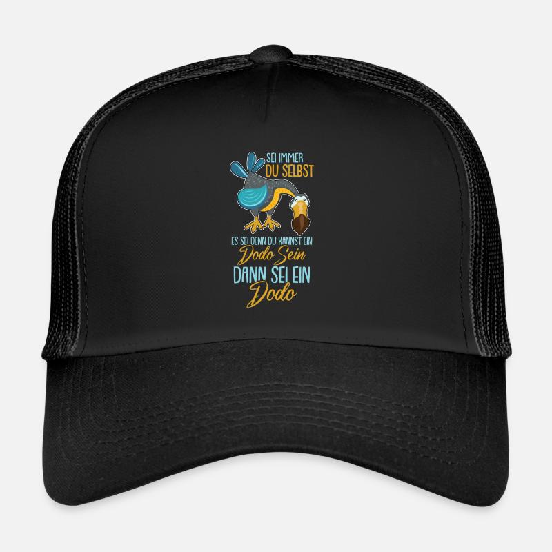 Retro Dodo Mauritius Vogel Dronte - Trucker Cap - Schwarz/Schwarz