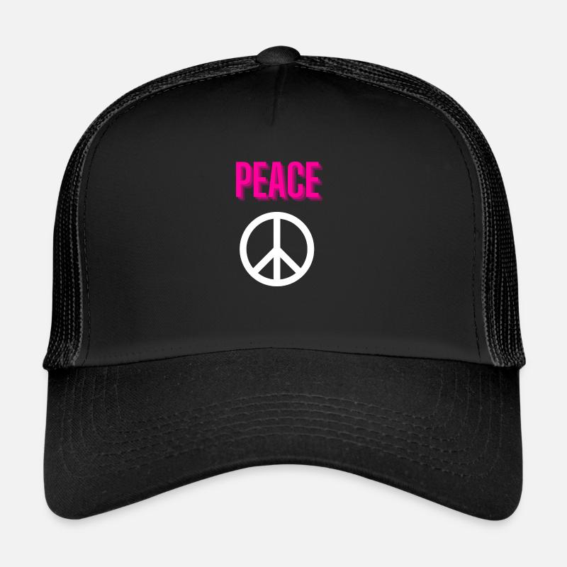 Paix - Echo - Front seulement - Casquette trucker - noir/noir
