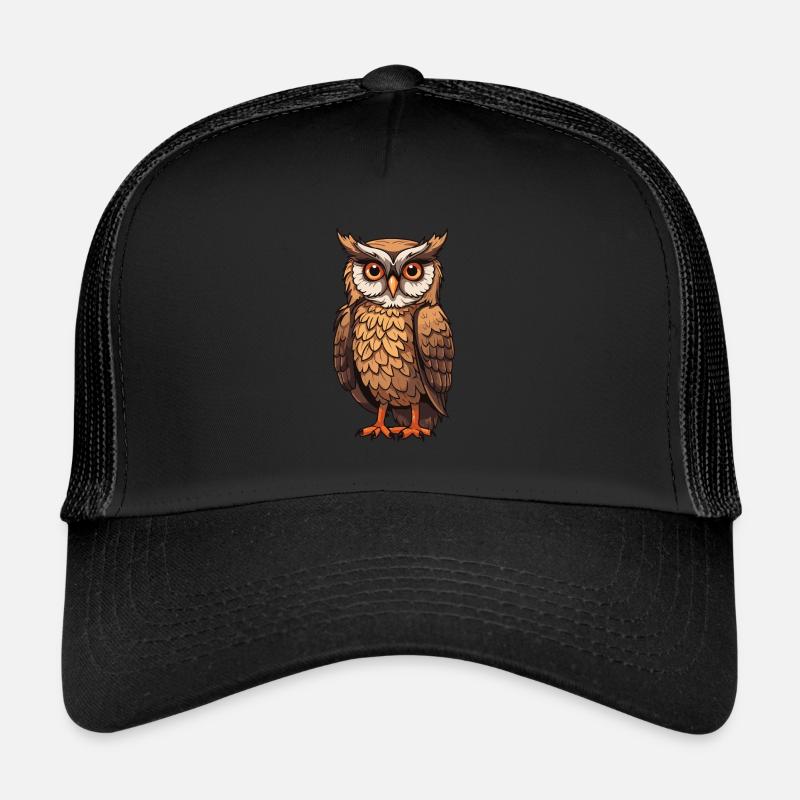 Eule Tier - Trucker Cap - Schwarz/Schwarz