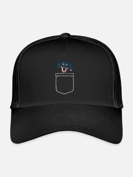 Dacker Poitrine Poitrine Animal Chien Cadeau - Casquette trucker  - noir/noir - Devant