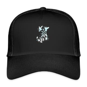 pigeons,pigeons,oiseaux,essaim d’oiseau,blanc,graffiti - Casquette trucker  - noir/noir - Devant