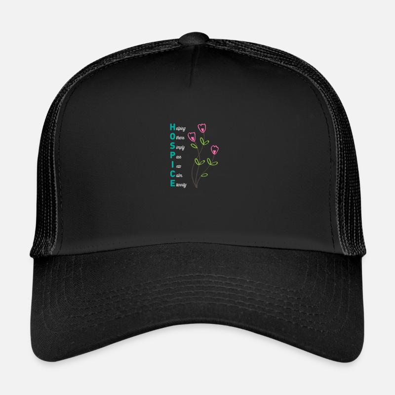 Hospice Helping Others Simple Into Calm Eternity - Trucker Cap - Schwarz/Schwarz