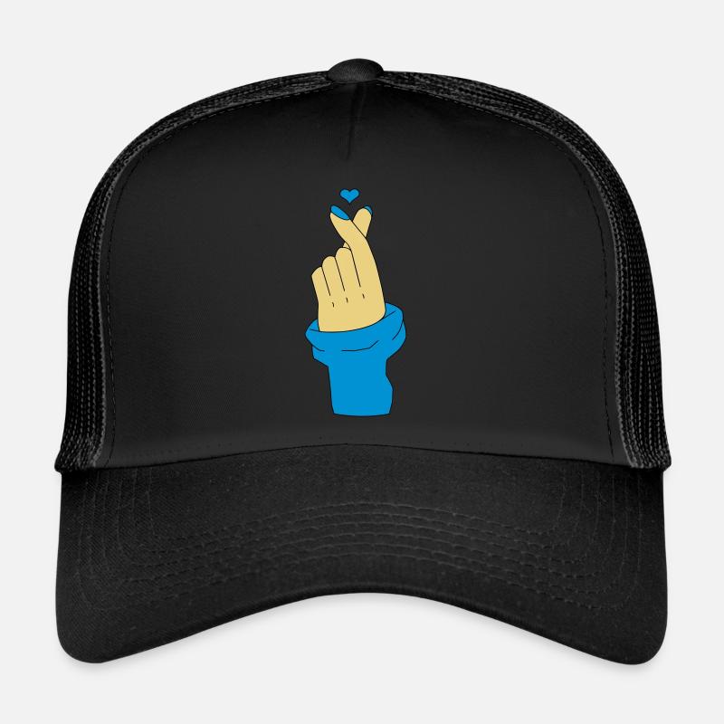 Love U Koreanisch - Trucker Cap - Schwarz/Schwarz