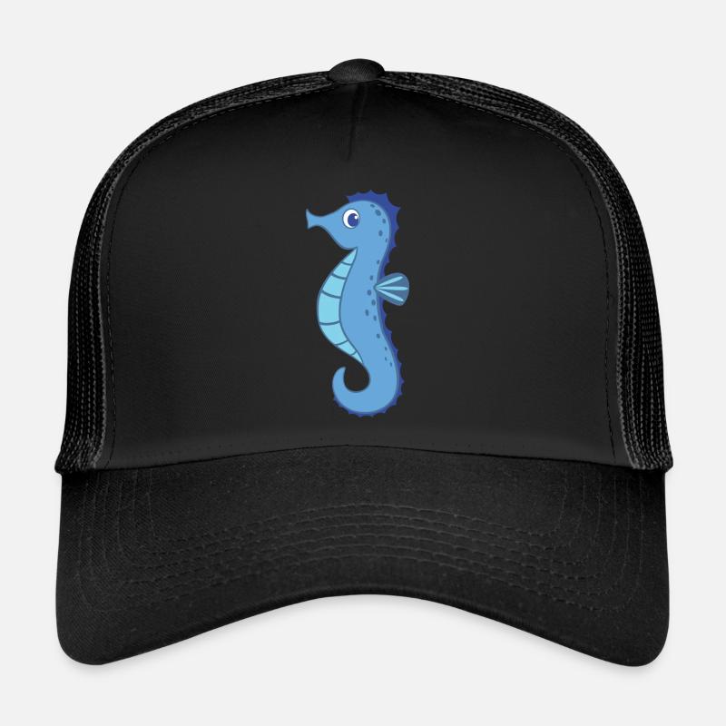 Seepferdchen - Trucker Cap - Schwarz/Schwarz