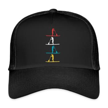 Stand Up Paddling SUP Surfer Cadeau - Casquette trucker  - noir/noir - Devant