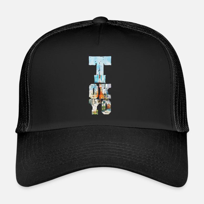 AQUARELLE TOKYO TOWER FONT Casquette trucker 