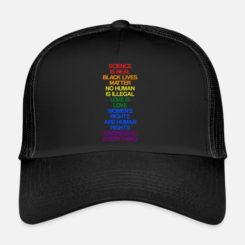 Science Is Real Black Lives Matter Human Rights - Trucker Cap - Schwarz/Schwarz