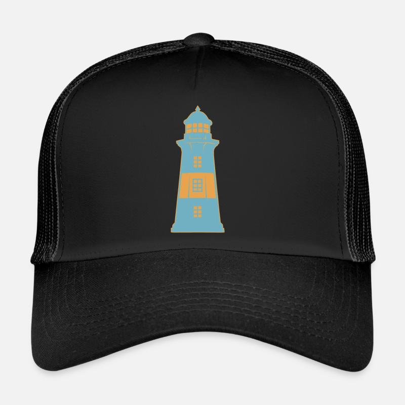 Leuchtturm maritim Küste - Trucker Cap - Schwarz/Schwarz