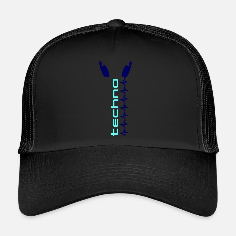 Techno Music Headphones Pulse Heartbeat Frequency Trucker Cap