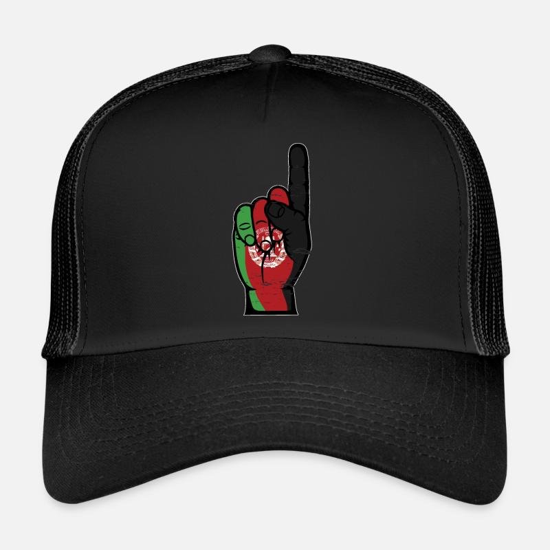 Drapeau de l’Afghanistan numéro 1 utilisé - Casquette trucker  - noir/noir