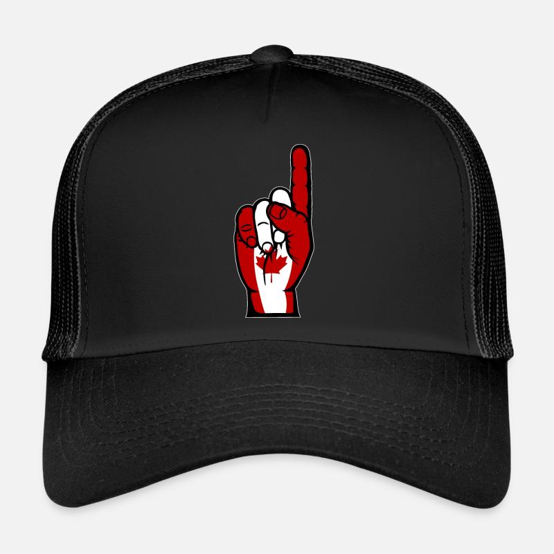 Drapeau du Canada numéro 1 - Casquette trucker  - noir/noir