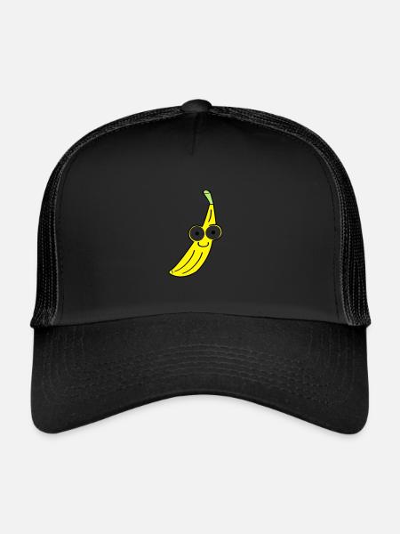 banane - Casquette trucker  - noir/noir - Devant