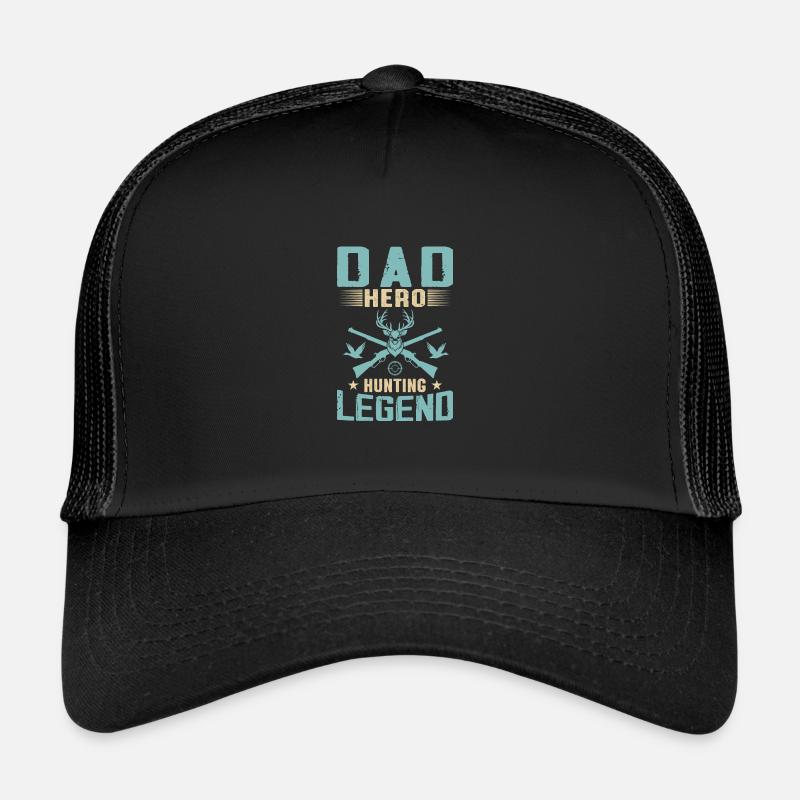 Dad Hero Jagdlegende - Trucker Cap - Schwarz/Schwarz