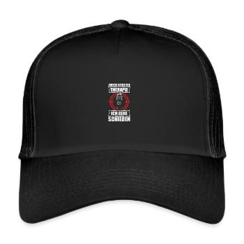 Therapie Sportschießen Schützenfest Sportschütze - Trucker Cap - Schwarz/Schwarz - Vorne