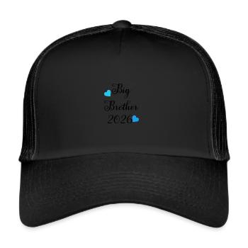 Großer Bruder 2026 mit Herzen - Trucker Cap - Schwarz/Schwarz - Vorne