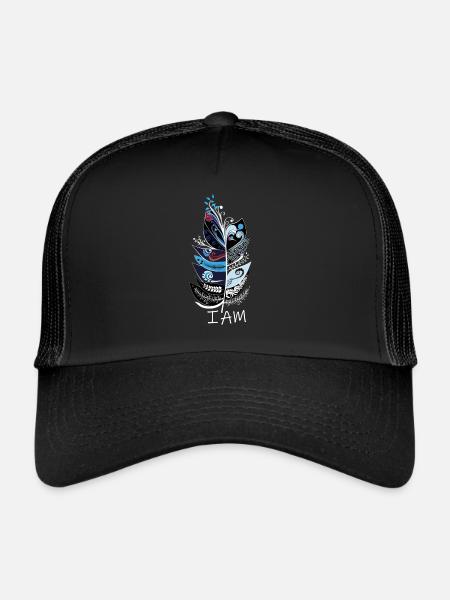 Plume - Casquette trucker  - noir/noir - Devant