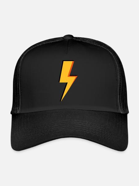 Foudre - électricité - électricité - Casquette trucker  - noir/noir - Devant