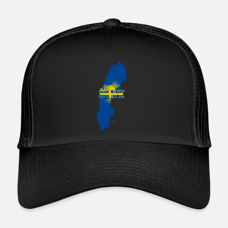 Team SWE Map Sweden with Ball Pattern Trucker Cap