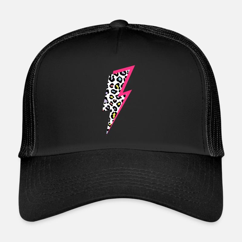 Motif léopard éclair Couleurs pastel avec rose fluo Casquette trucker 