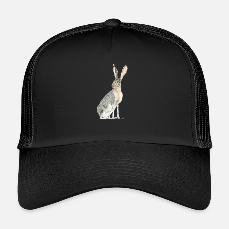 Rabbit with long spoons - Trucker Cap - black/black