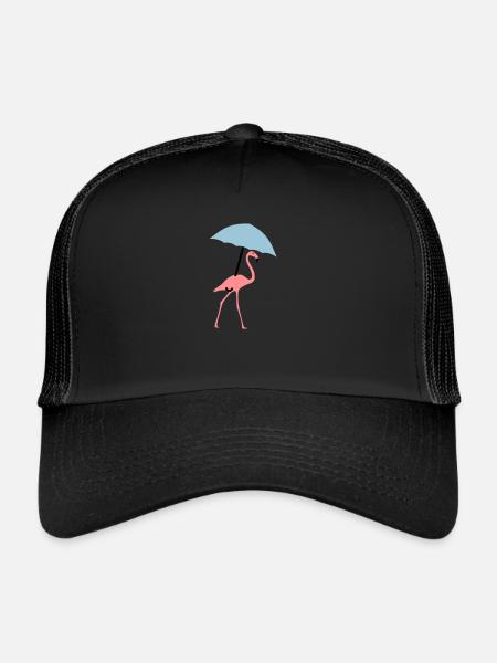 Flamingo, parapluie ou parasol - Casquette trucker  - noir/noir - Devant