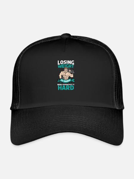 Musculation Musculation Fitness Renforcement musculaire - Casquette trucker  - noir/noir - Devant