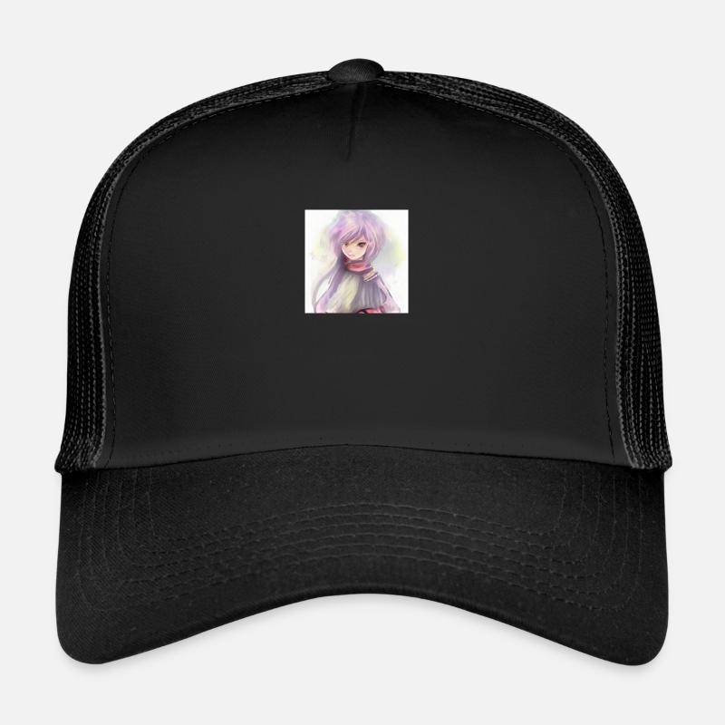 Anime - Casquette trucker  - noir/noir