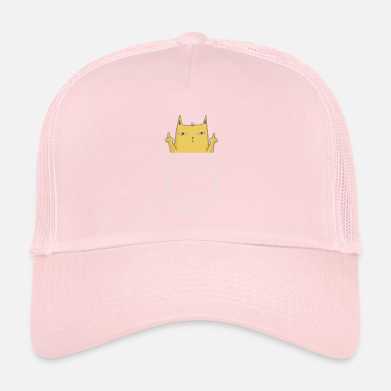 Cat breast pocket middle finger kitten gift Trucker Cap