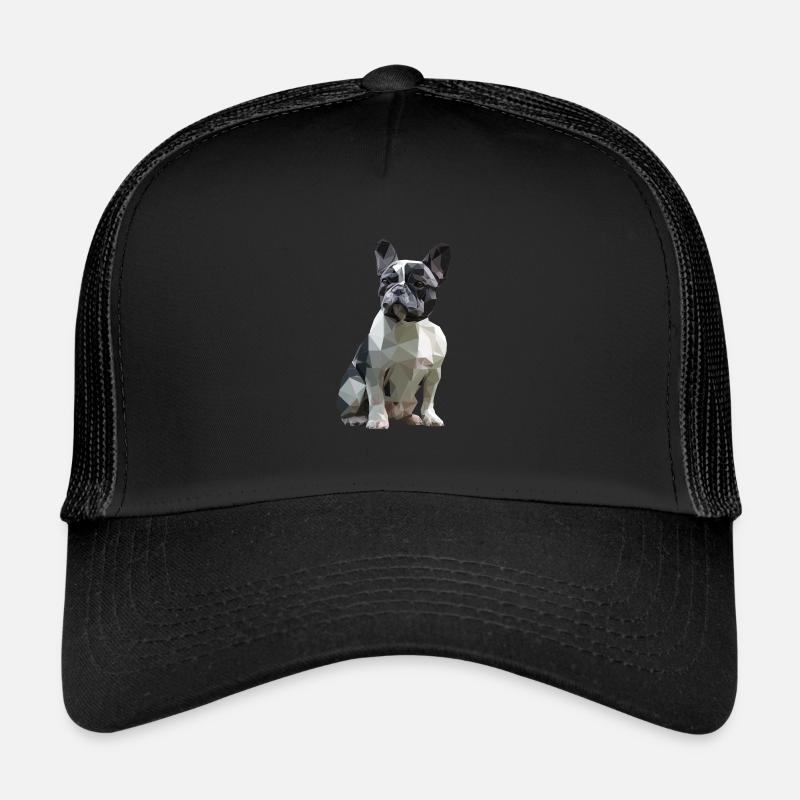 Bouledogue français Low Poly Design Casquette trucker 