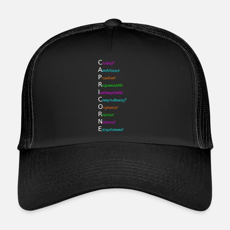 CAPRICORNE Créatif Ambitieux Prudent Responsable Casquette trucker 