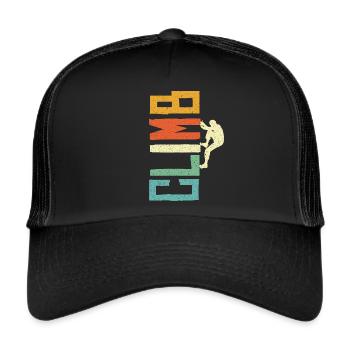 Bouldern Boulder Kletterer Klettern Bergsteiger - Trucker Cap - Schwarz/Schwarz - Vorne