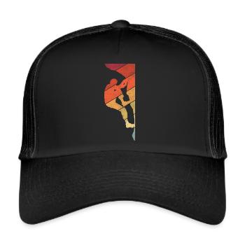 Bergsteiger Bouldern Boulder Klettern - Trucker Cap - Schwarz/Schwarz - Vorne