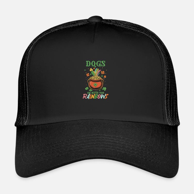 Fête de la Saint-Patrick : les chiens valent mieux que les arcs-en-ciel Casquette trucker 