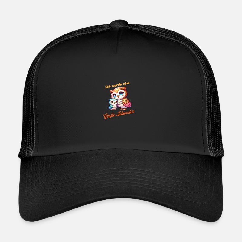 Ich werde eine große Schwester - Trucker Cap - Schwarz/Schwarz