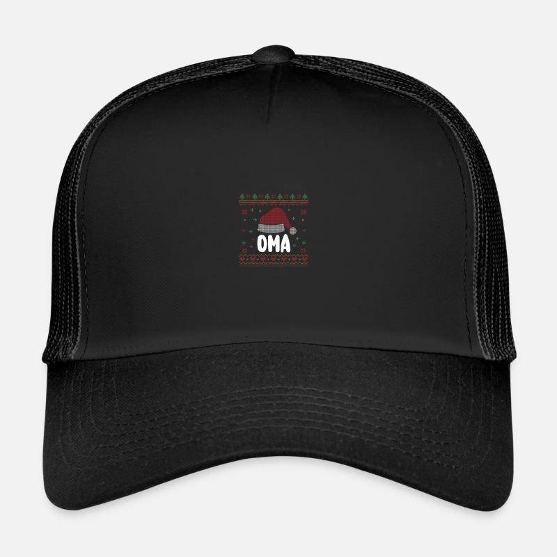 Weihnachten Weihnachtsmann Oma - Trucker Cap - Schwarz/Schwarz
