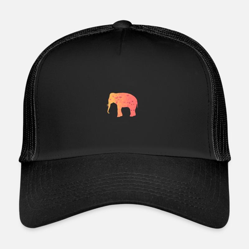 Eléphant Polygon orange jaune Abstrait Forme Casquette trucker 