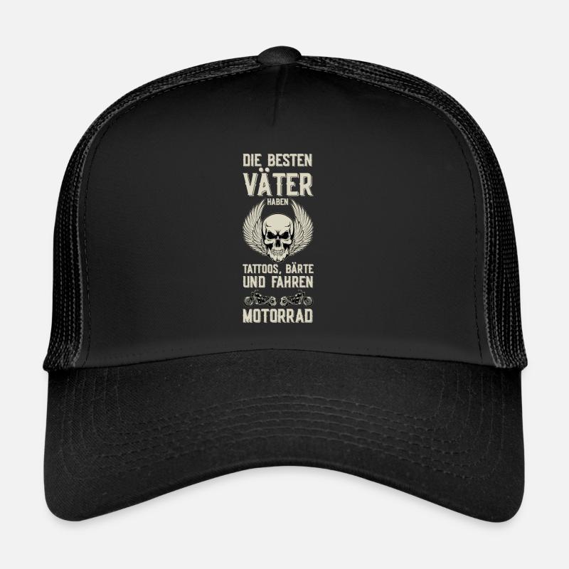 Vater Väter Bart Tattoos Motorrad Biker Vatertag Trucker Cap