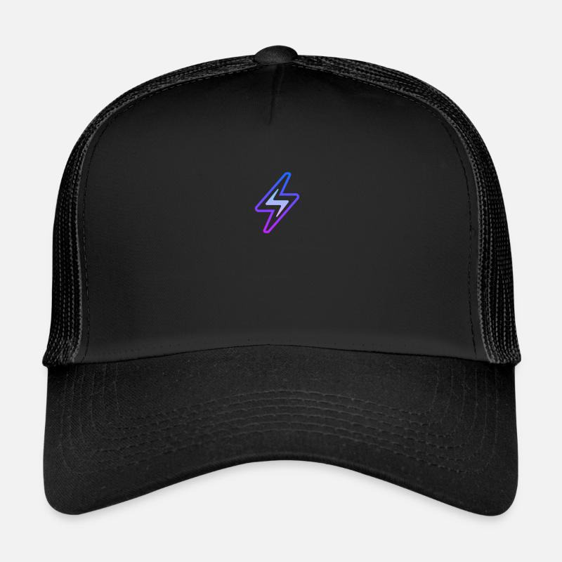 Éclair bleu - Casquette trucker  - noir/noir