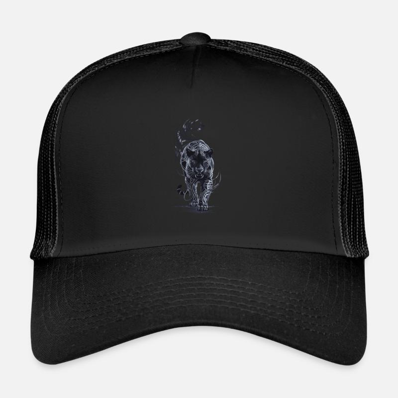 Schwarzer Panther Großkatze - Trucker Cap - Schwarz/Schwarz