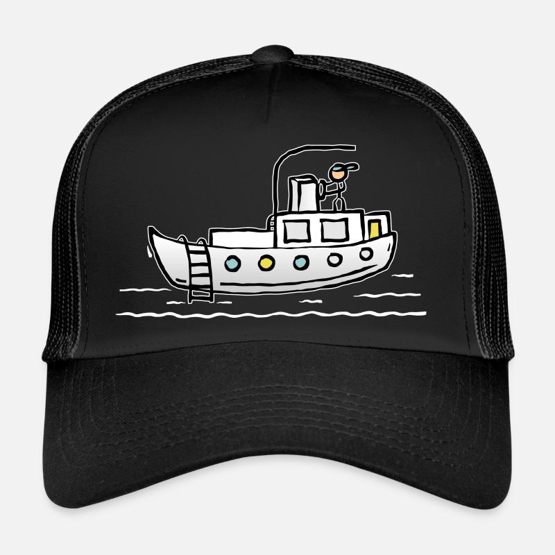 Schiffstour Rundfahrt - Schiff mit Kapitaen Trucker Cap